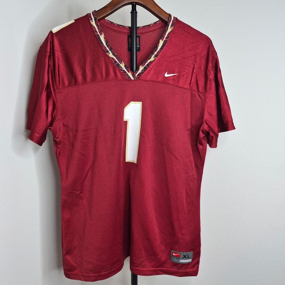 Nike Florida State Seminoles FSU Youth Football Jersey Garnet Red XL 16-18 #1